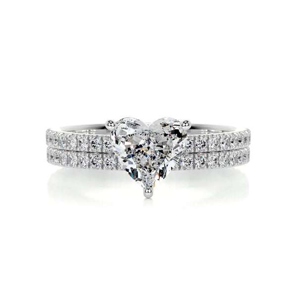 Heart Cut Moissanite Diamond Ring Set