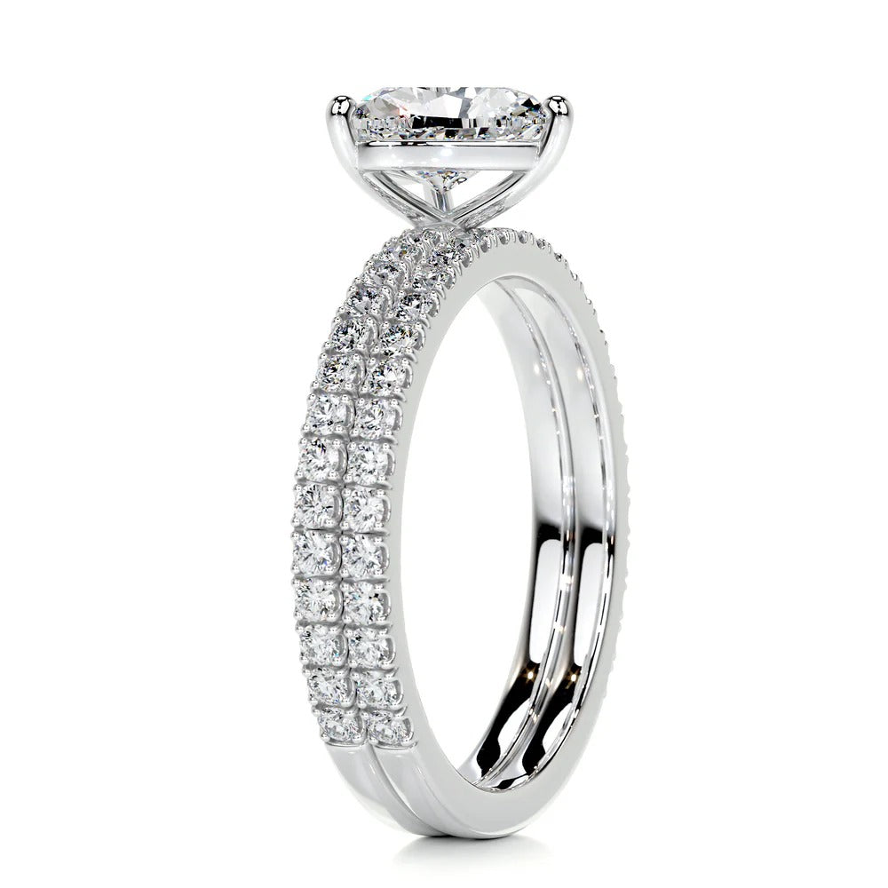 Heart Cut Moissanite Diamond Ring Set