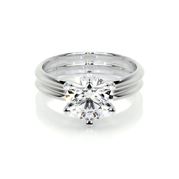 Brilliant Round Cut Solitaire Wedding Ring Set
