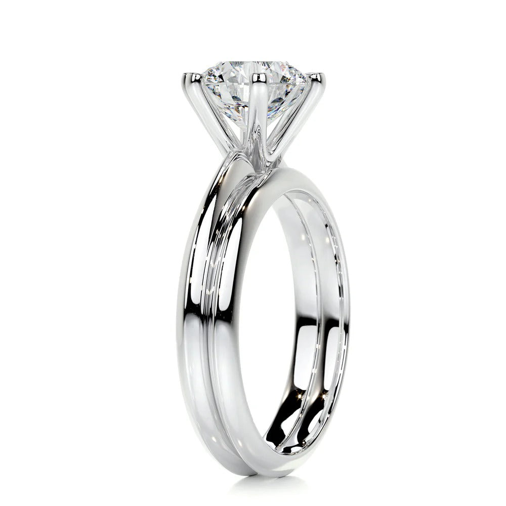 Brilliant Round Cut Solitaire Wedding Ring Set