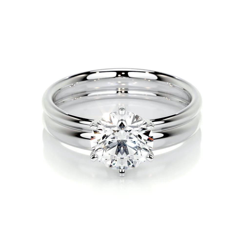Brilliant Round Cut Solitaire Wedding Ring Set