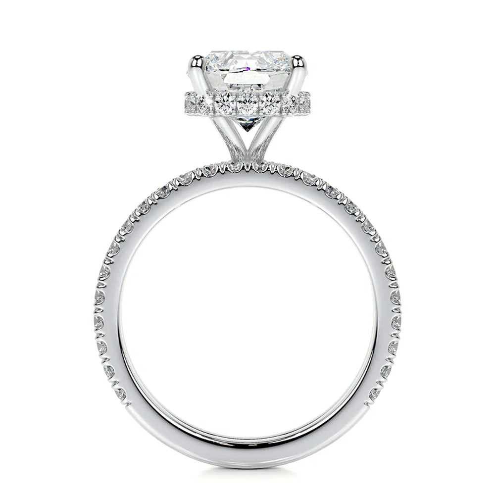 Cushion Cut Moissanite Diamond Wedding Ring Set