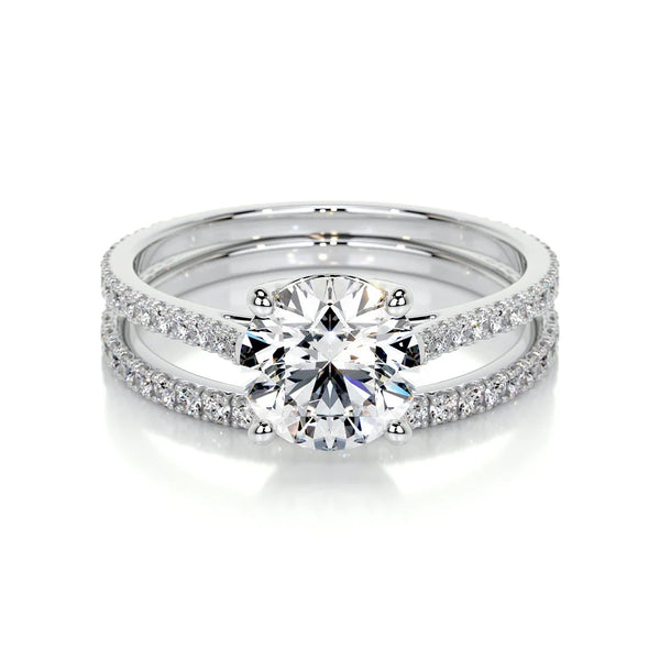 Moissanite Brilliant Round Cut Bridal Ring Set
