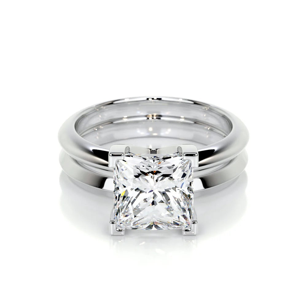 Princess Cut Solitaire Wedding Ring Set