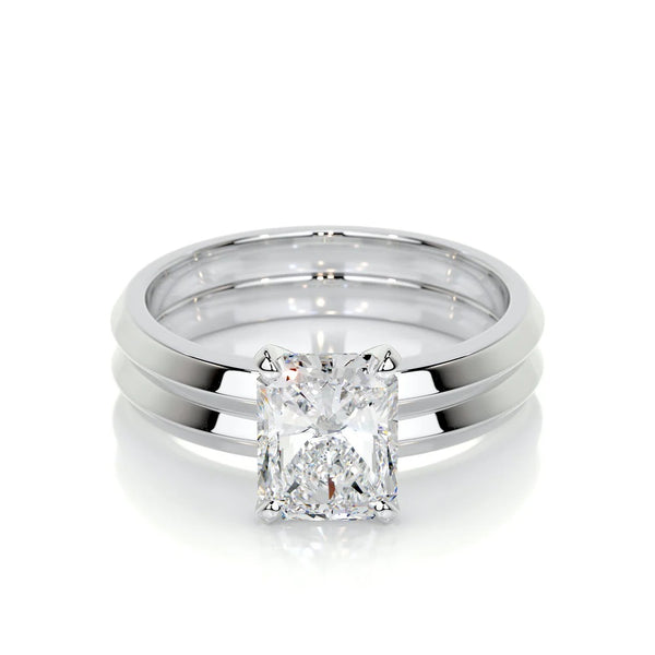 Moissanite Radiant Cut 2CT Wedding Ring Set