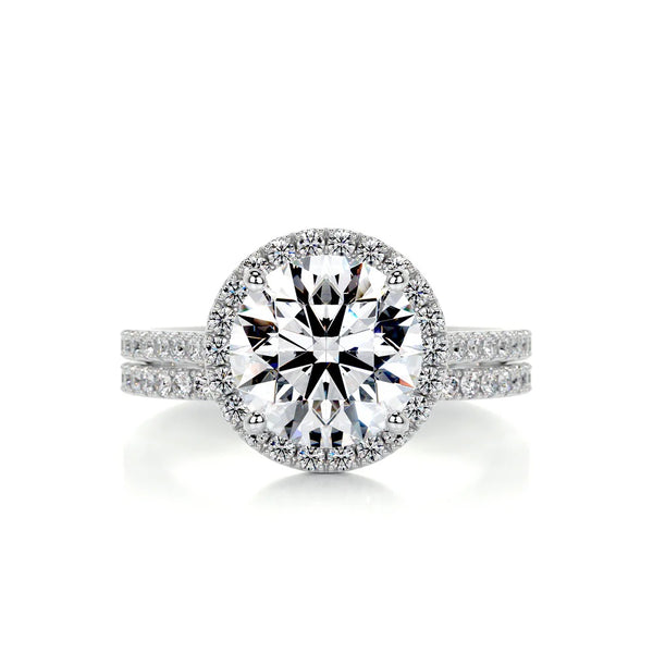 Brilliant Round Cut Halo Bridal Ring Set