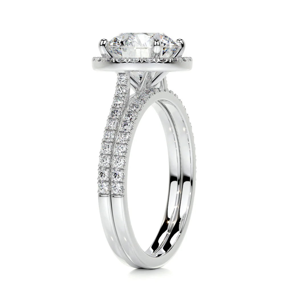Brilliant Round Cut Halo Bridal Ring Set