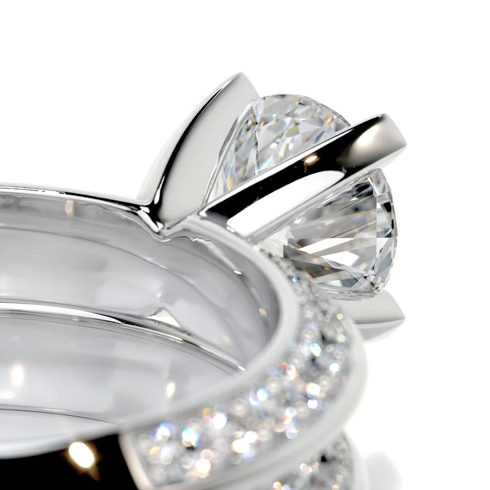 Moissanite Round Cut Wedding Bridal Ring Set