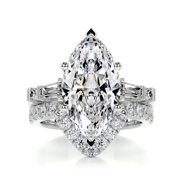Moissanite Marquise Cut Wedding Bridal Ring Set