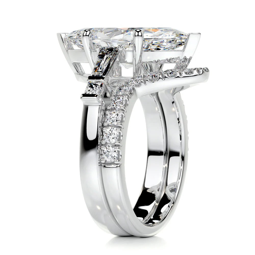 Moissanite Marquise Cut Wedding Bridal Ring Set