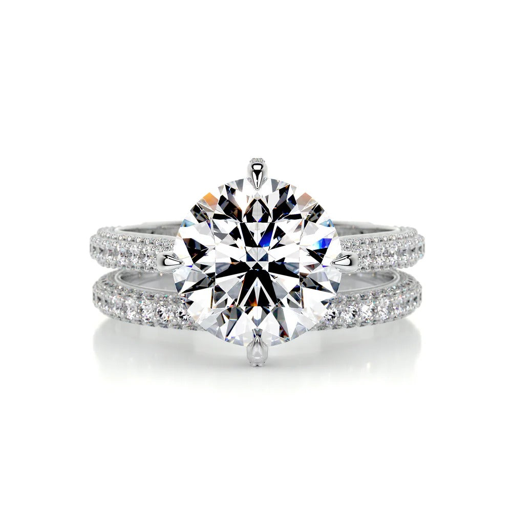 Moissanite Diamond Round Cut Bridal Ring Set