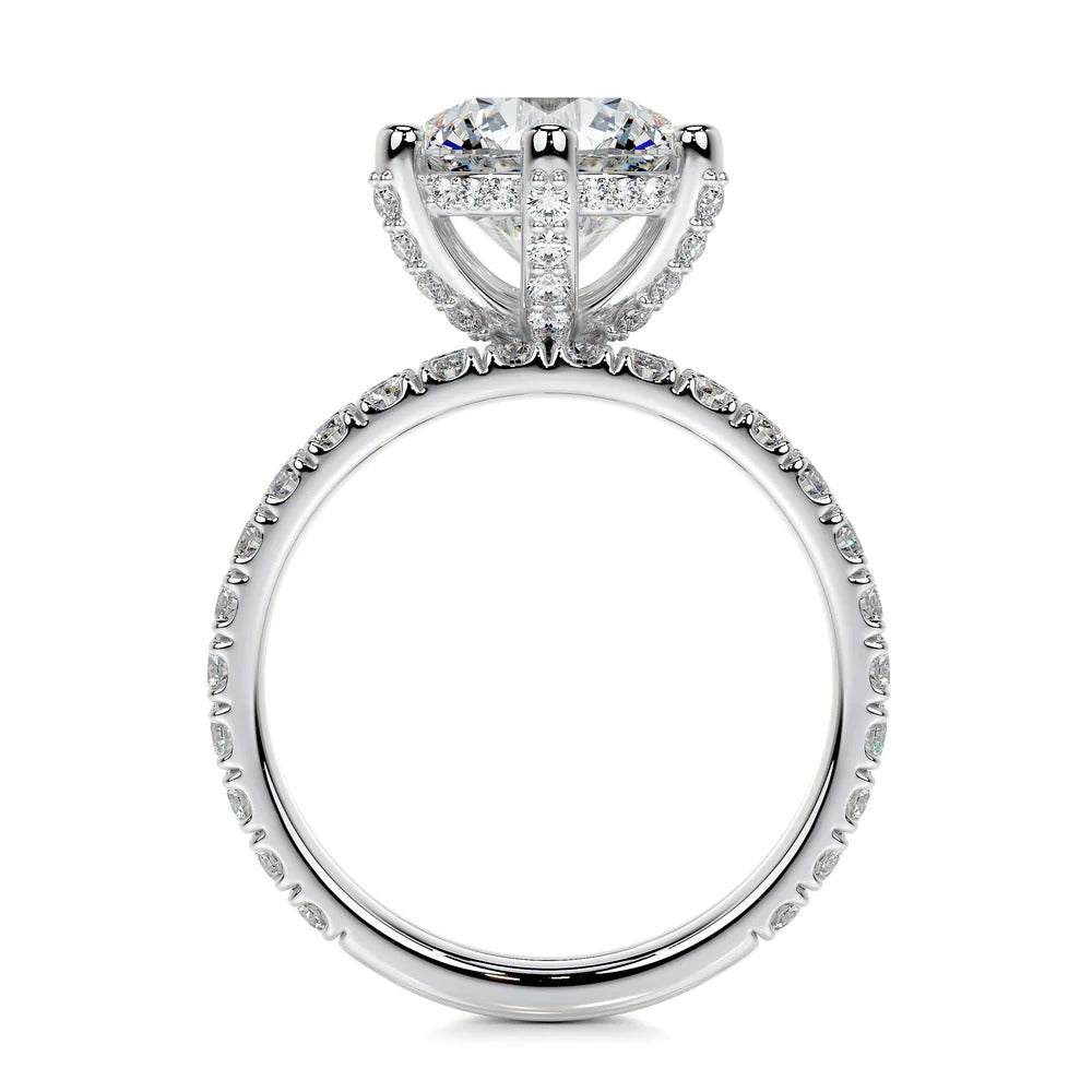 Brilliant Round Cut Hidden Halo Bridal Ring Set