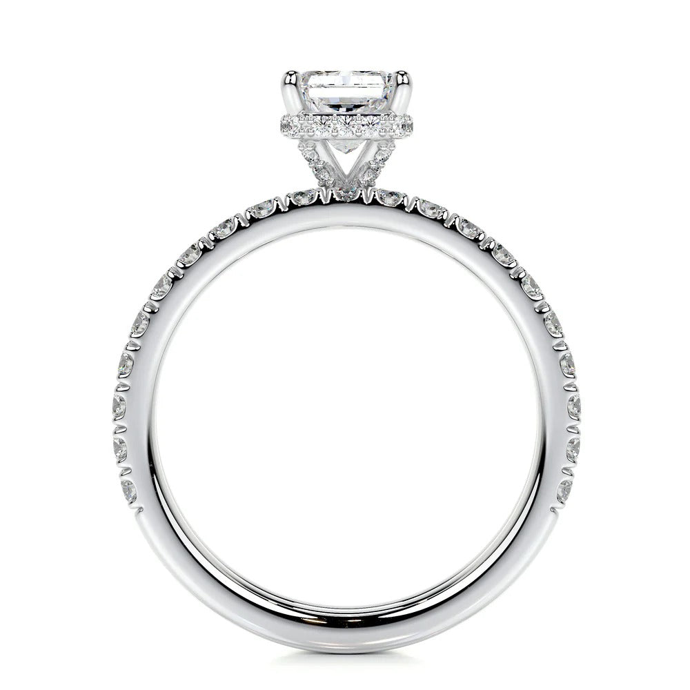 Hidden Halo Radiant Cut Bridal Ring Set