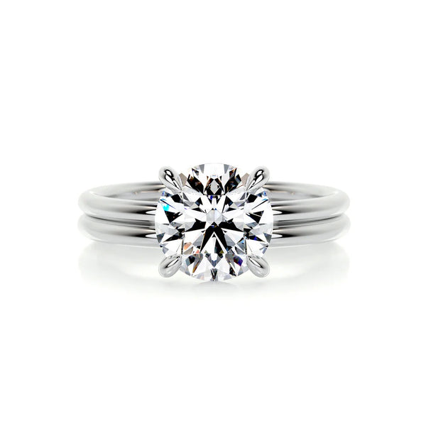 Brilliant Round Cut Solitaire Wedding Bridal Ring Set