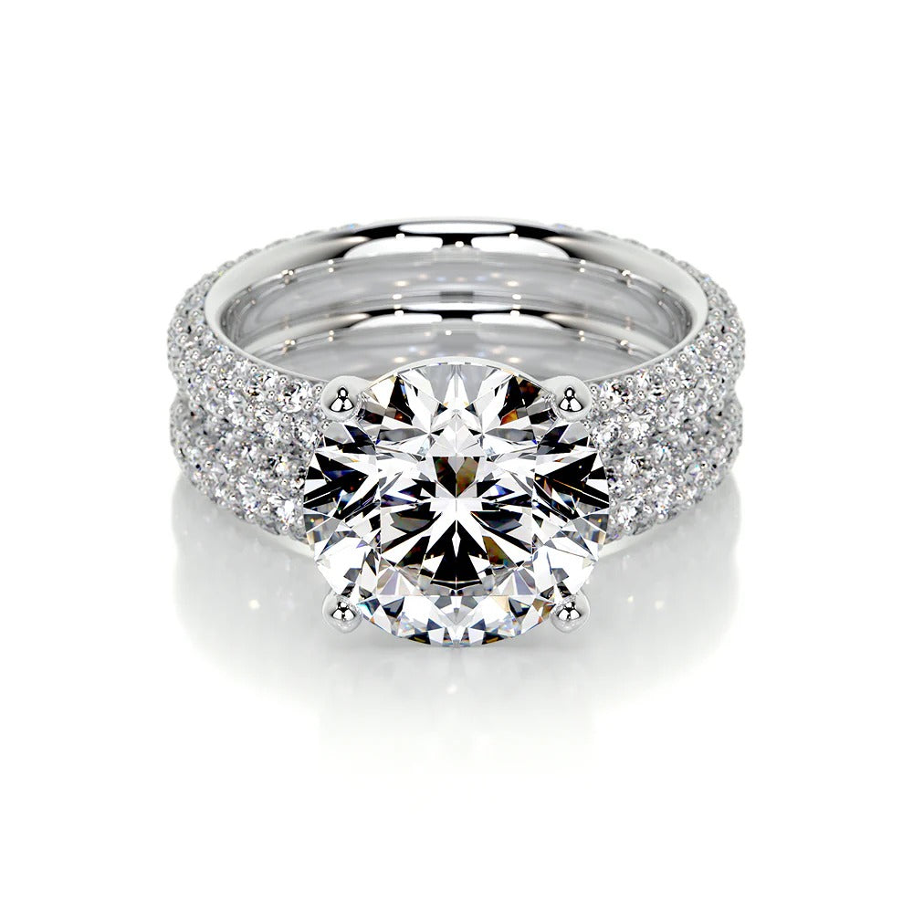 Brilliant Round Cut Moissnaite Diamond Ring Set