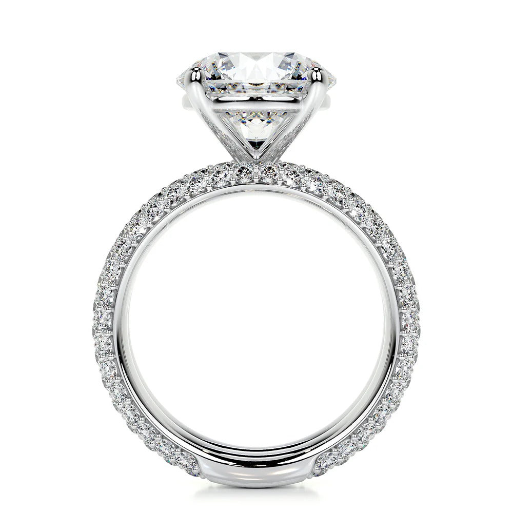 Brilliant Round Cut Moissnaite Diamond Ring Set