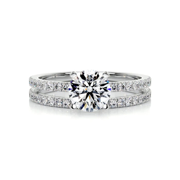 Brilliant Round Cut Moissanite Ring Set