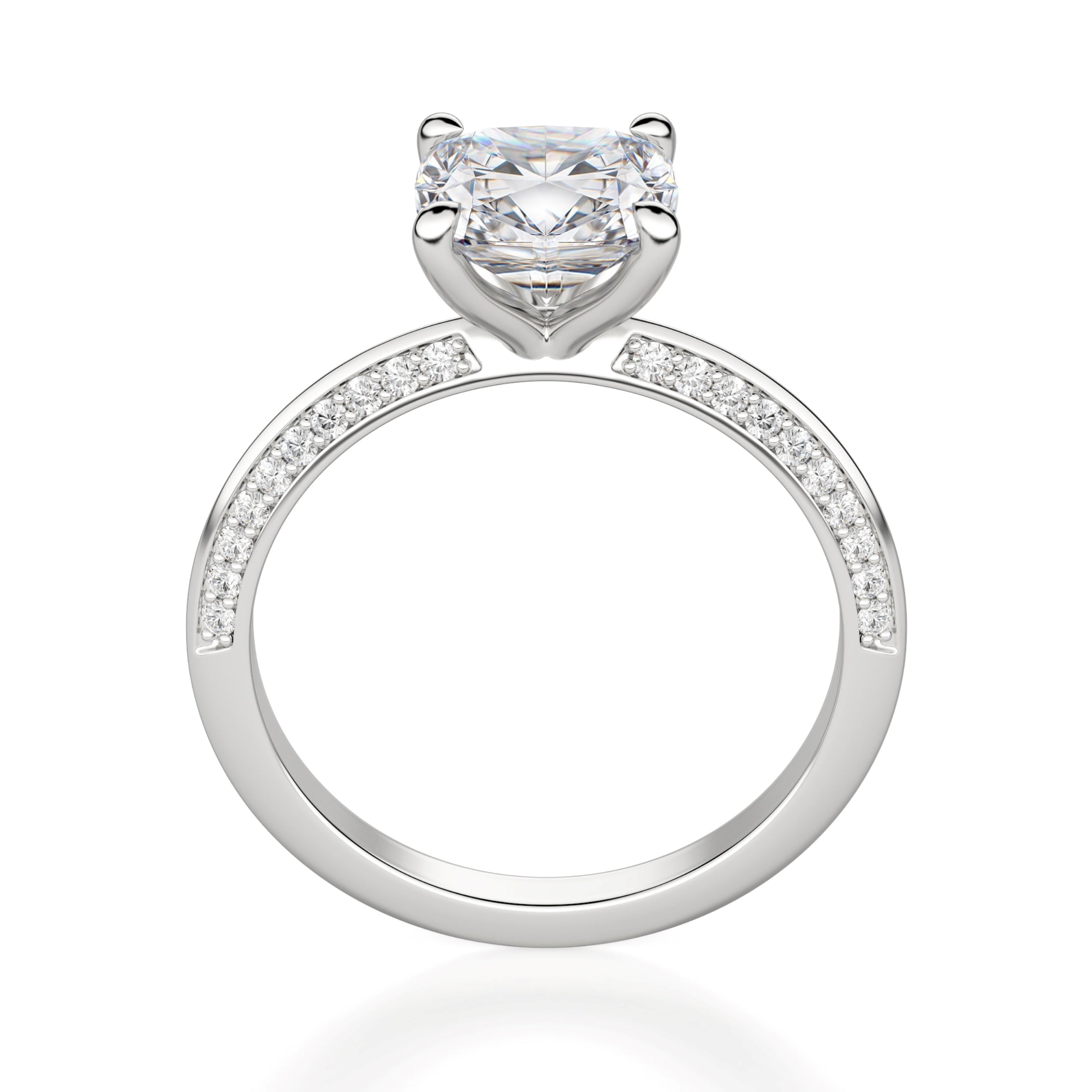 Cushion Cut Knife Edge Moissanite Engagement Ring