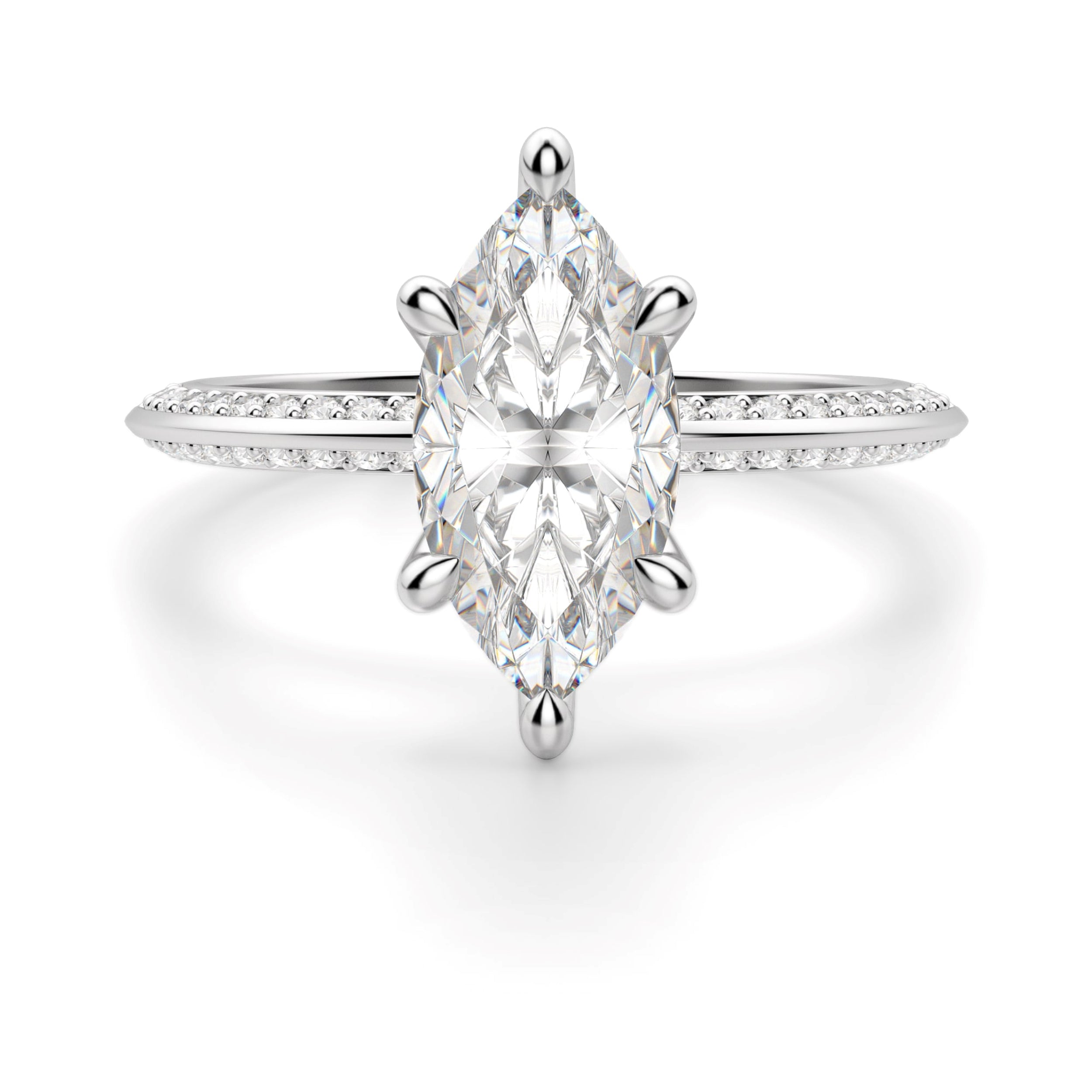 Knife Edge Marquise Cut Engagement Ring