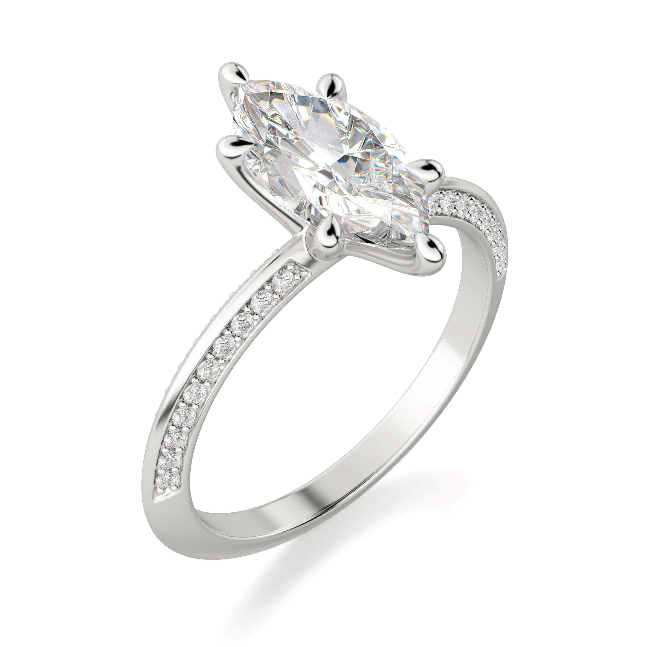 Knife Edge Marquise Cut Engagement Ring