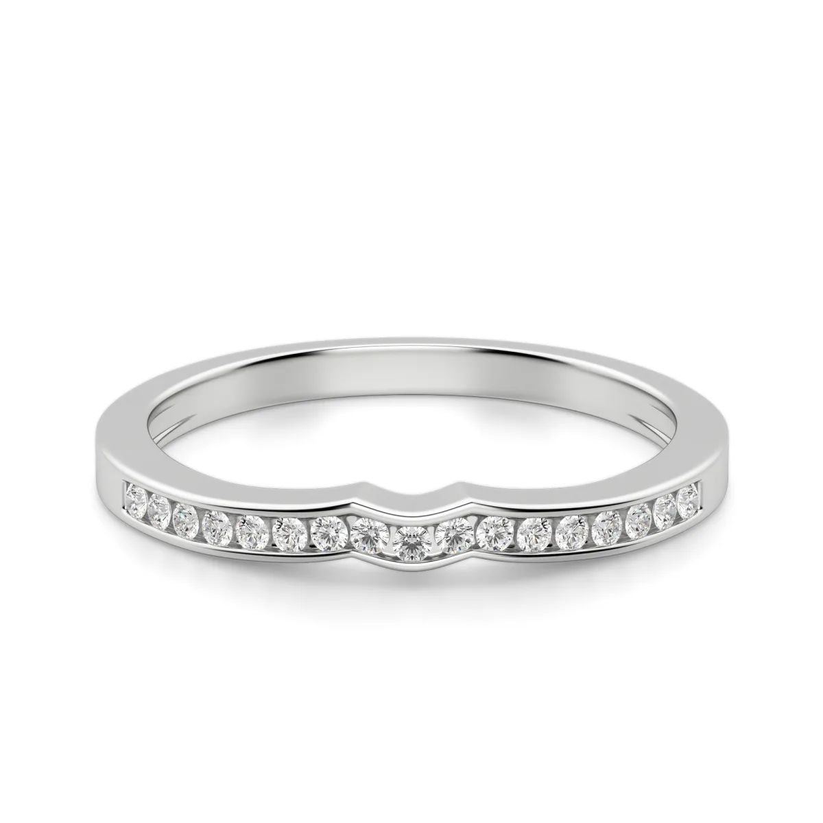 Round Cut Moissanite Channel Set Matching Band