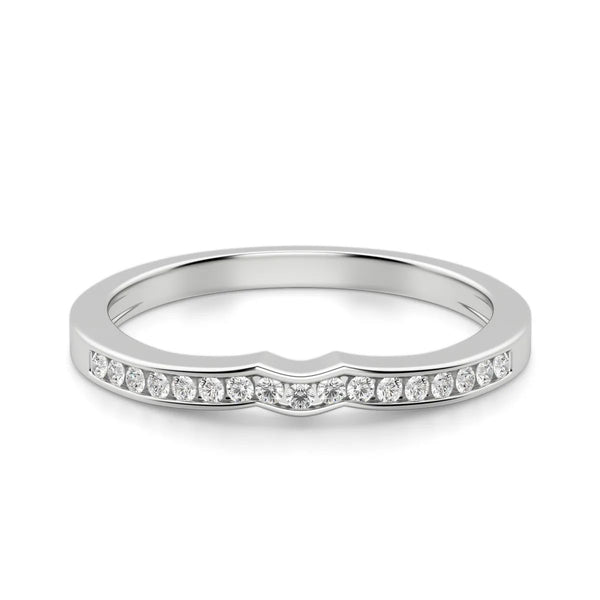 Round Cut Moissanite Channel Set Matching Band