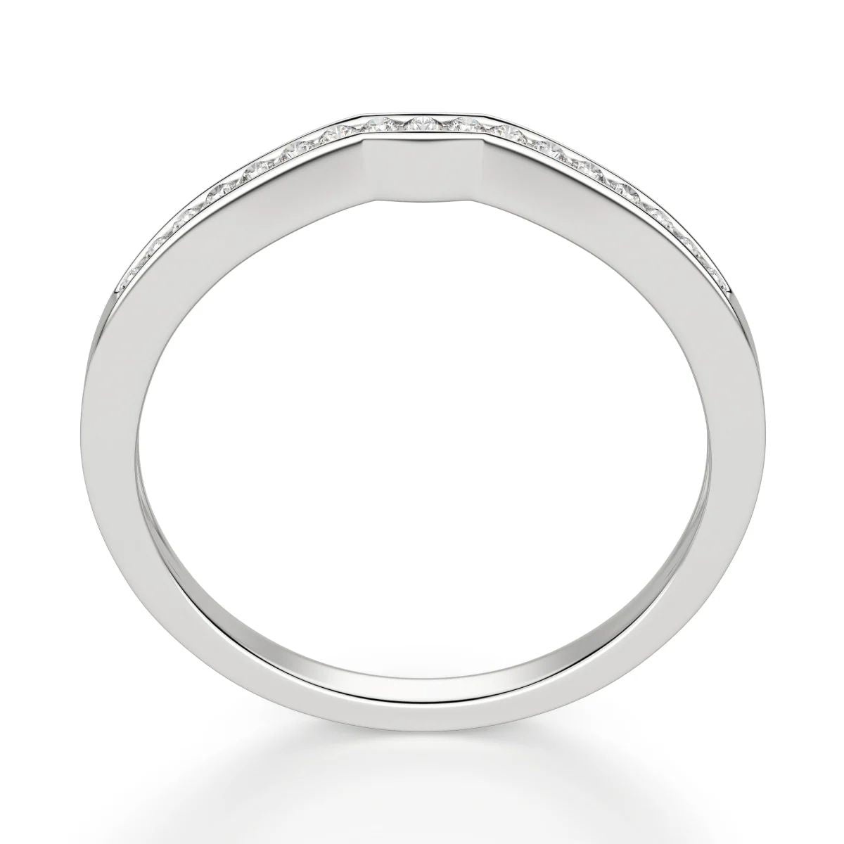 Round Cut Moissanite Channel Set Matching Band