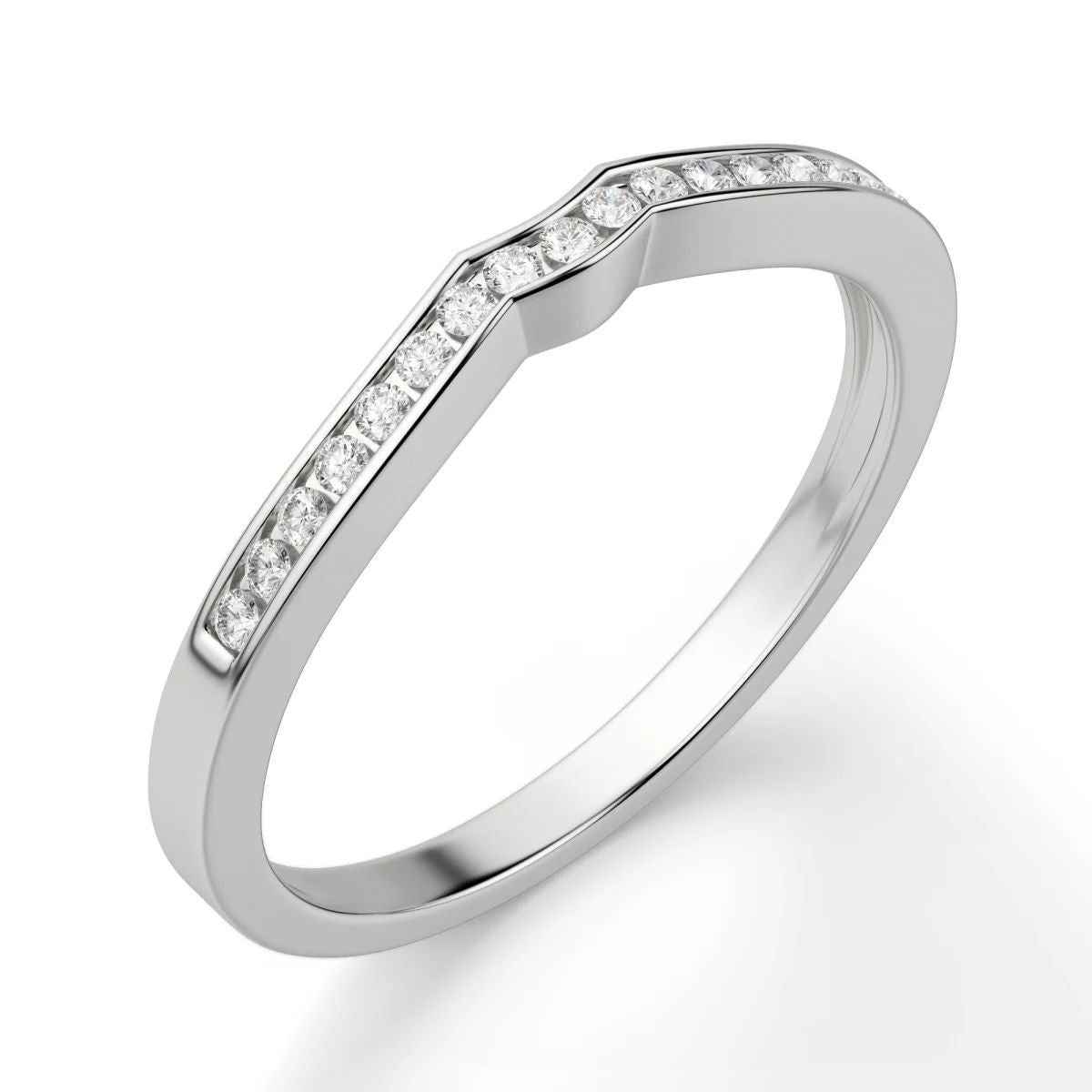 Round Cut Moissanite Channel Set Matching Band