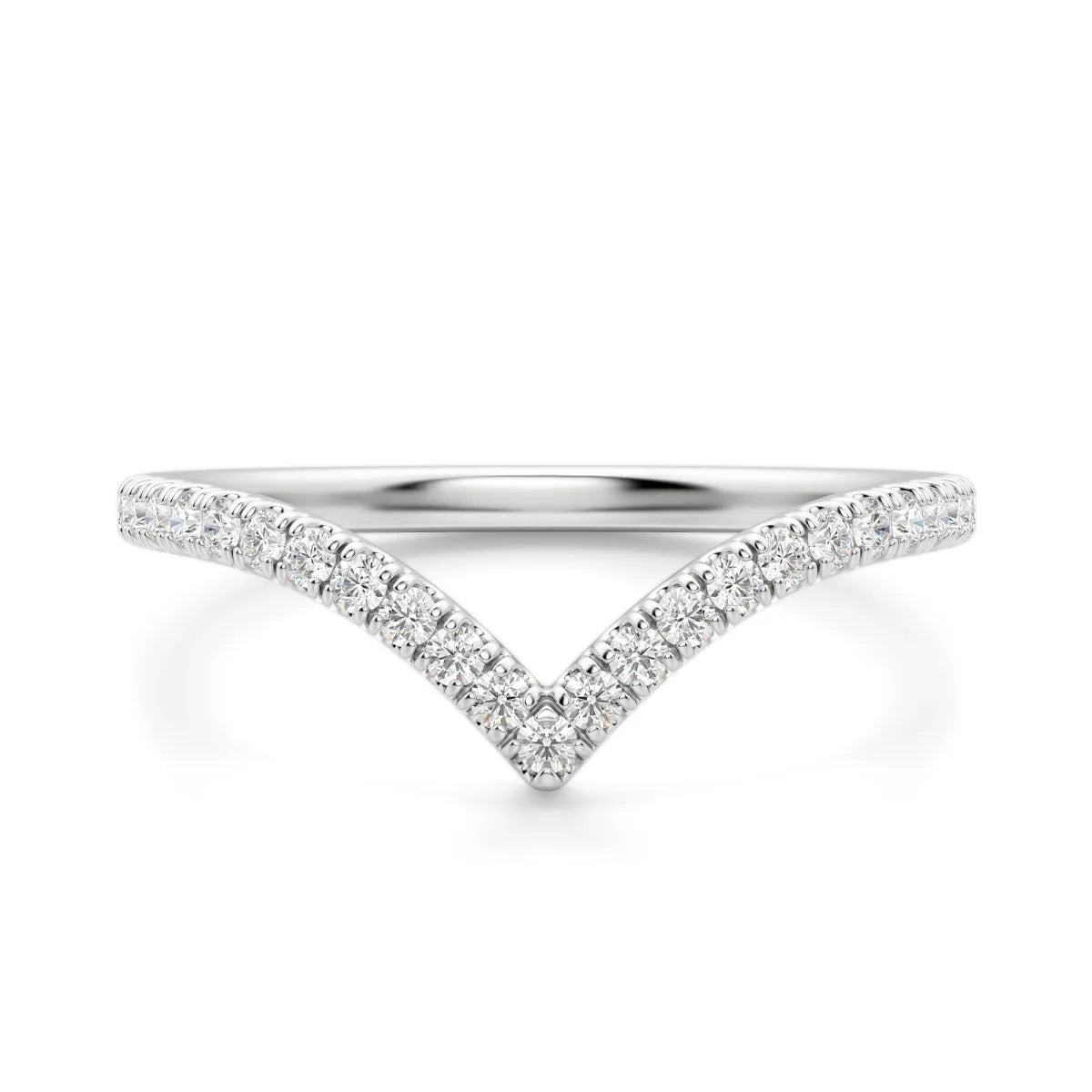 Moissanite Chevron Accented Band