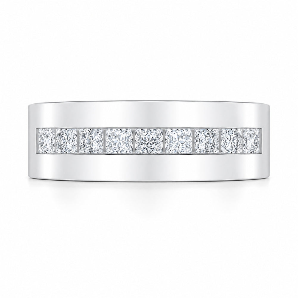 Princess Cut Lab Grown Diamond Channel Set Wedding Band