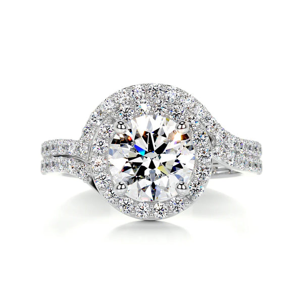 Brilliant Round Cut Halo Wedding Ring Set