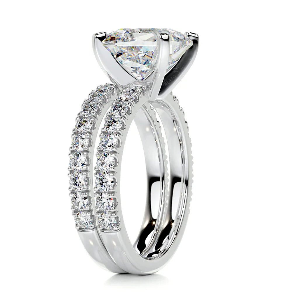 Princess Cut Moissanite Bridal Ring Set