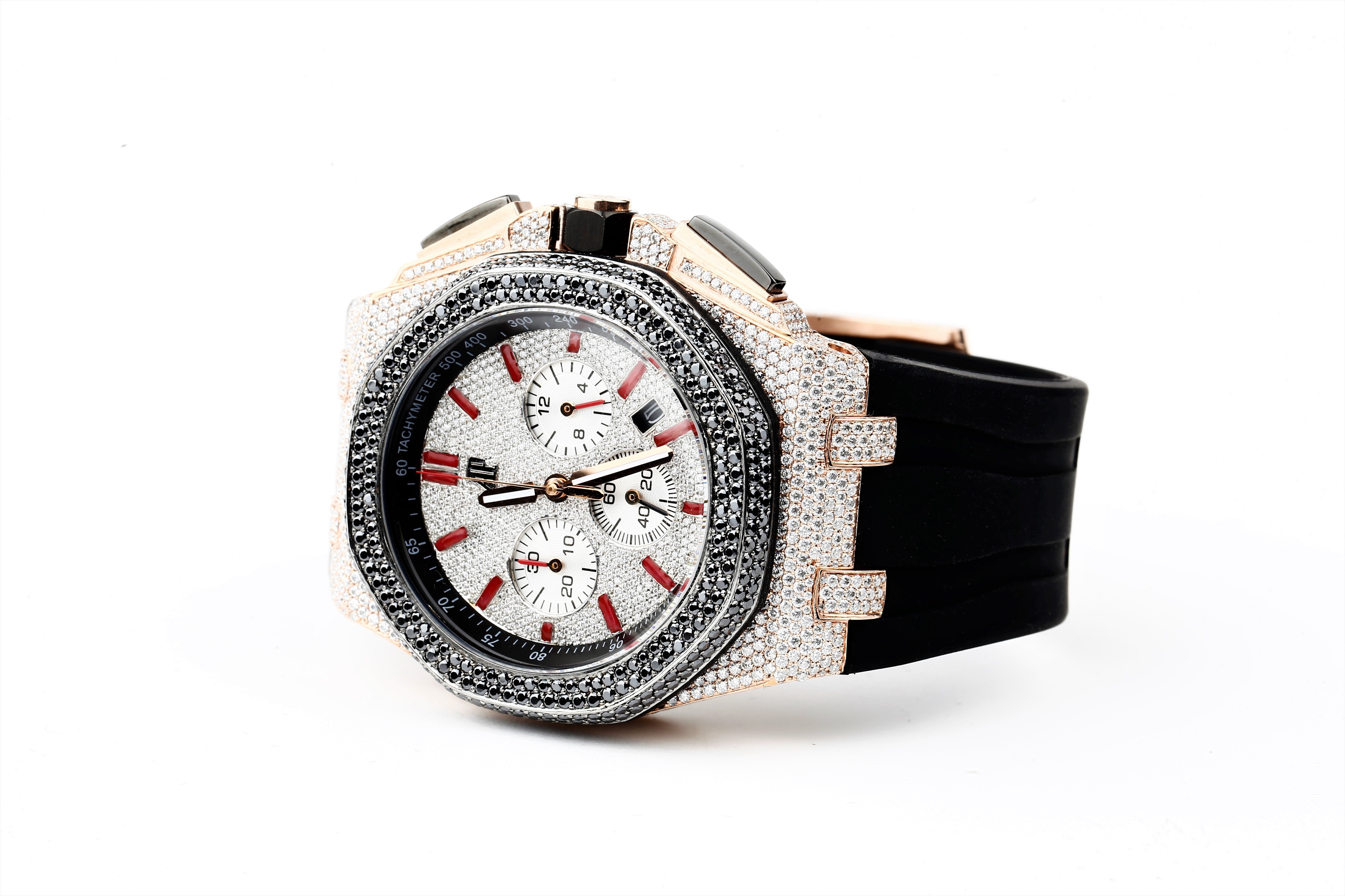 Colorless Diamond AP Leather Watches For Men and Women