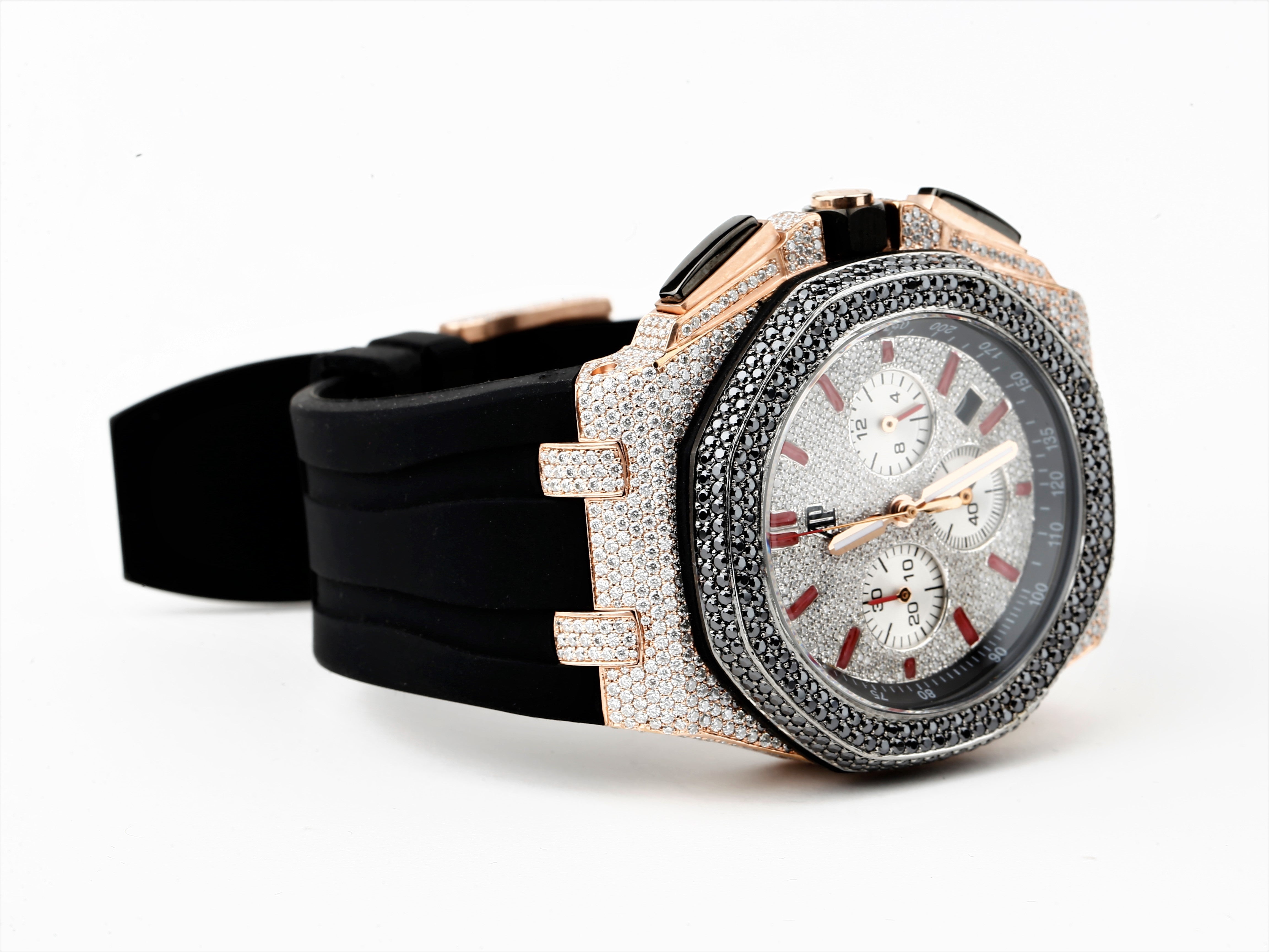 Colorless Diamond AP Leather Watches For Men and Women