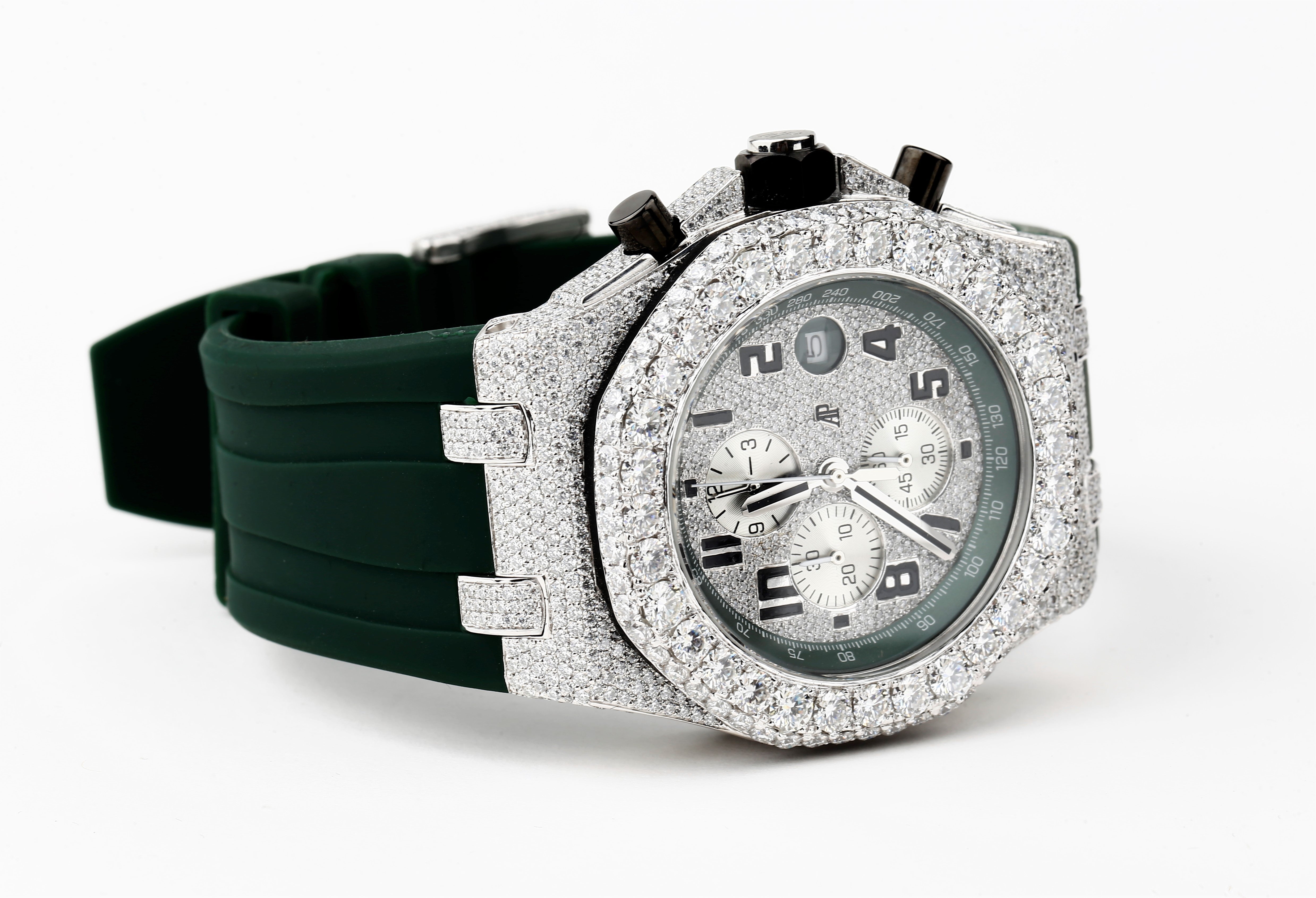 Leather Belt AP Diamond Watches For Men's