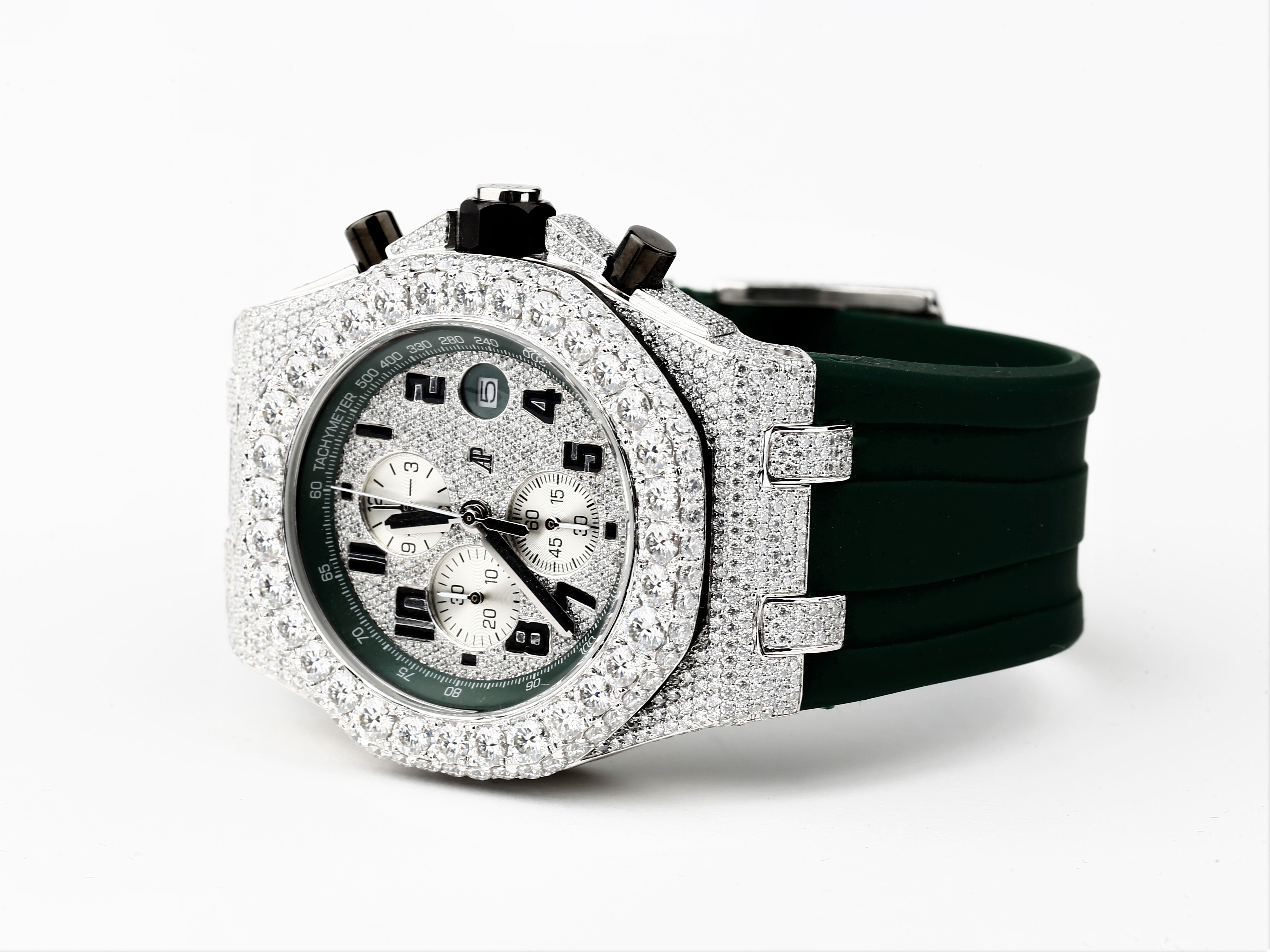 Leather Belt AP Diamond Watches For Men's