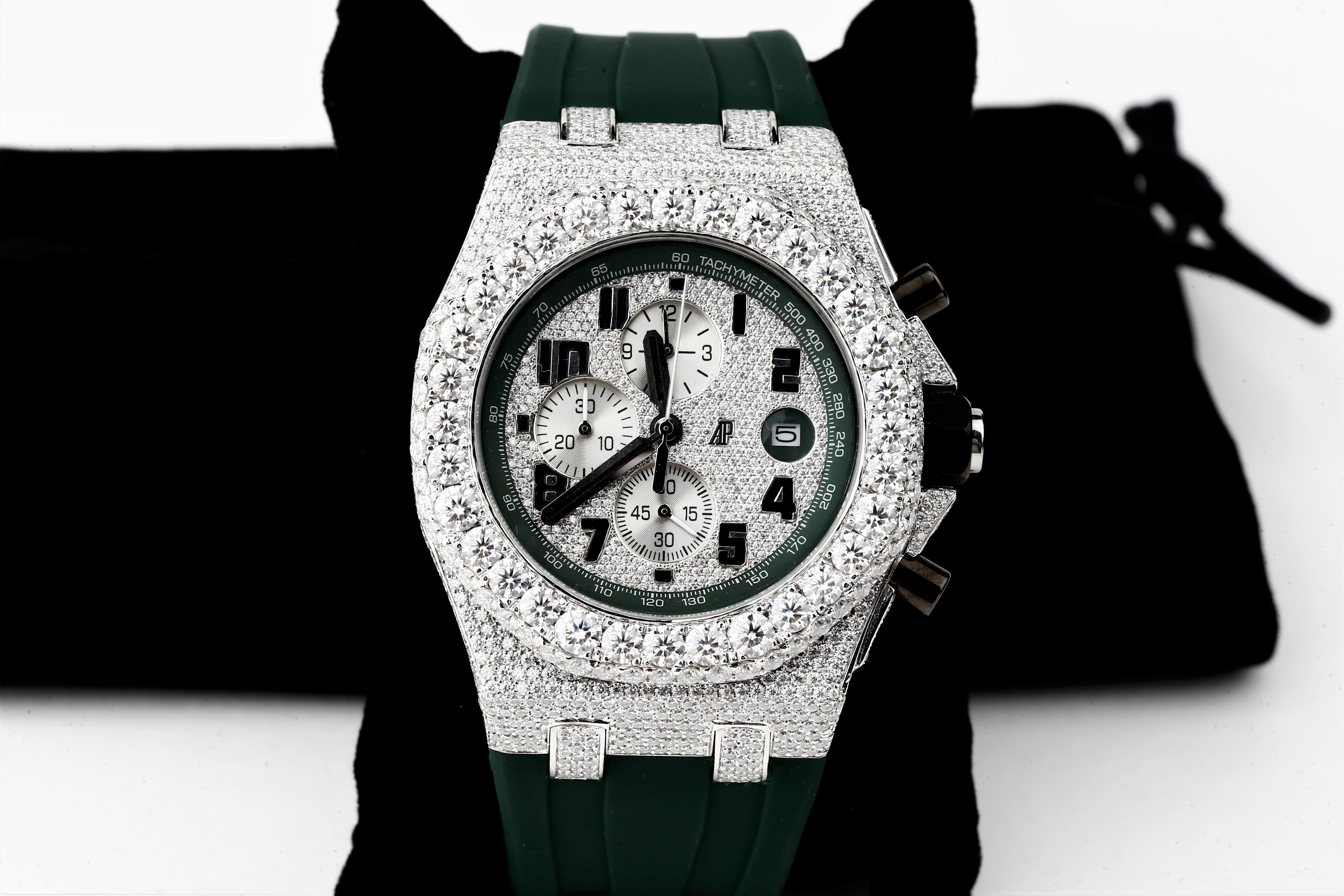 Leather Belt AP Diamond Watches For Men's