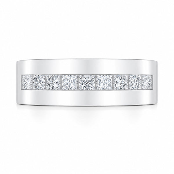 Princess Cut Lab Grown Diamond Channel Set Wedding Band