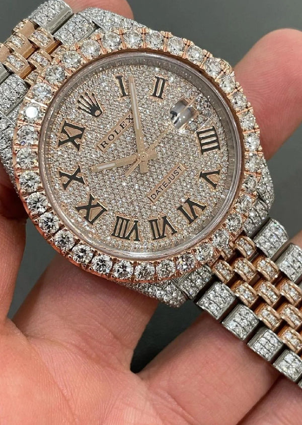 Iced Out Rolex Datejust Hip Hop Moissanite Diamond Watch