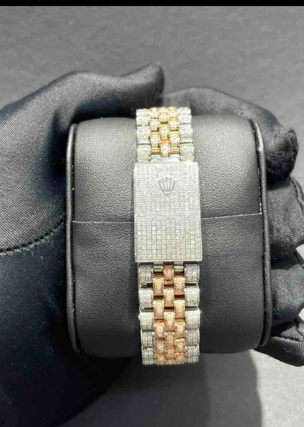 Iced Out Rolex Datejust Hip Hop Moissanite Diamond Watch