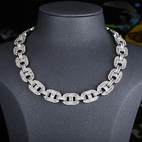 Iced Out Moissanite Mariner Link Hip Hop Chain