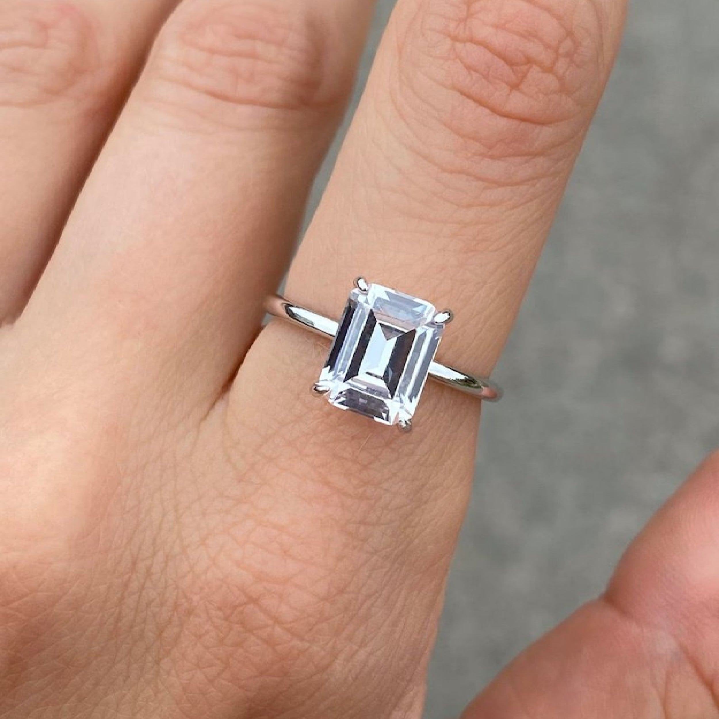 Emerald Cut Solitaire Engagement Ring