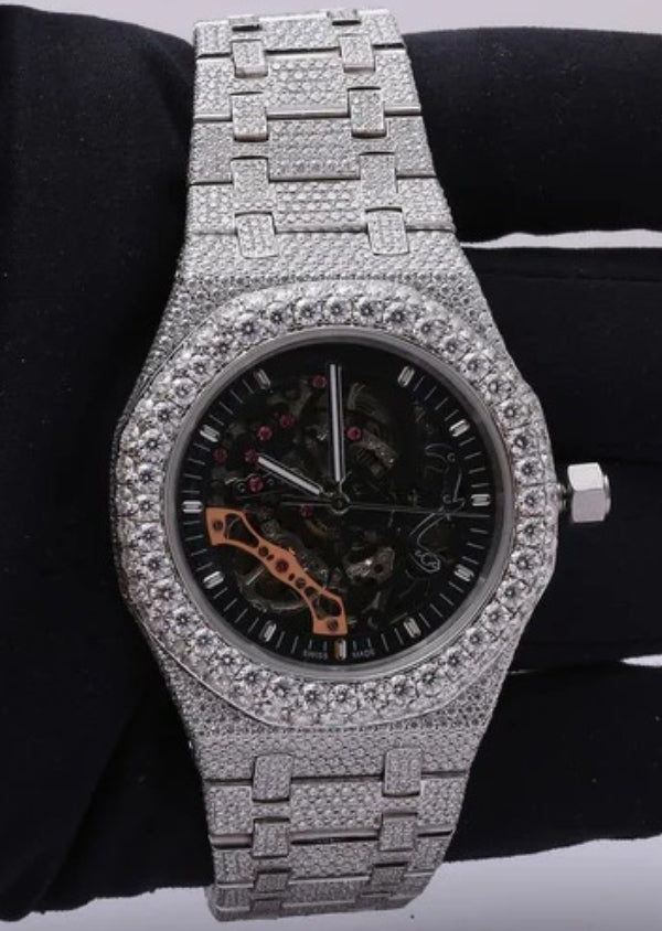 Iced Out AP Skeleton Customized Moissanite Diamond Watch