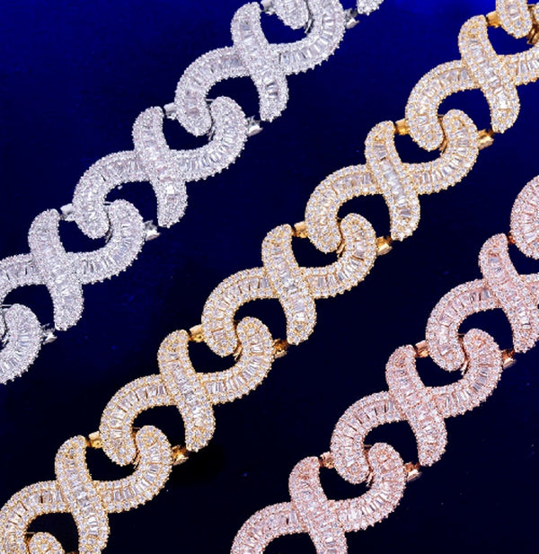 Infinity Linked Iced Out Sterling Silver Hip Hop Luxury Unisex Chain Necklace