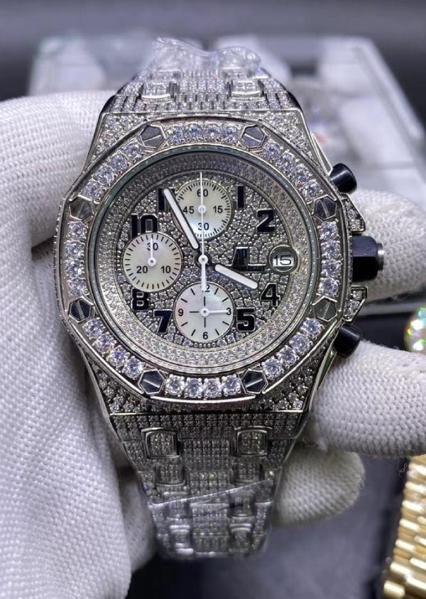 Automatic Movement Moissanite Diamond Hip Hop Watches for Men's