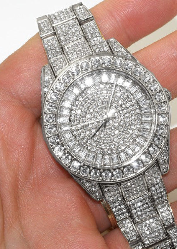 Iced Out Rolex Moissanite Diamond Watch Gift for Men's