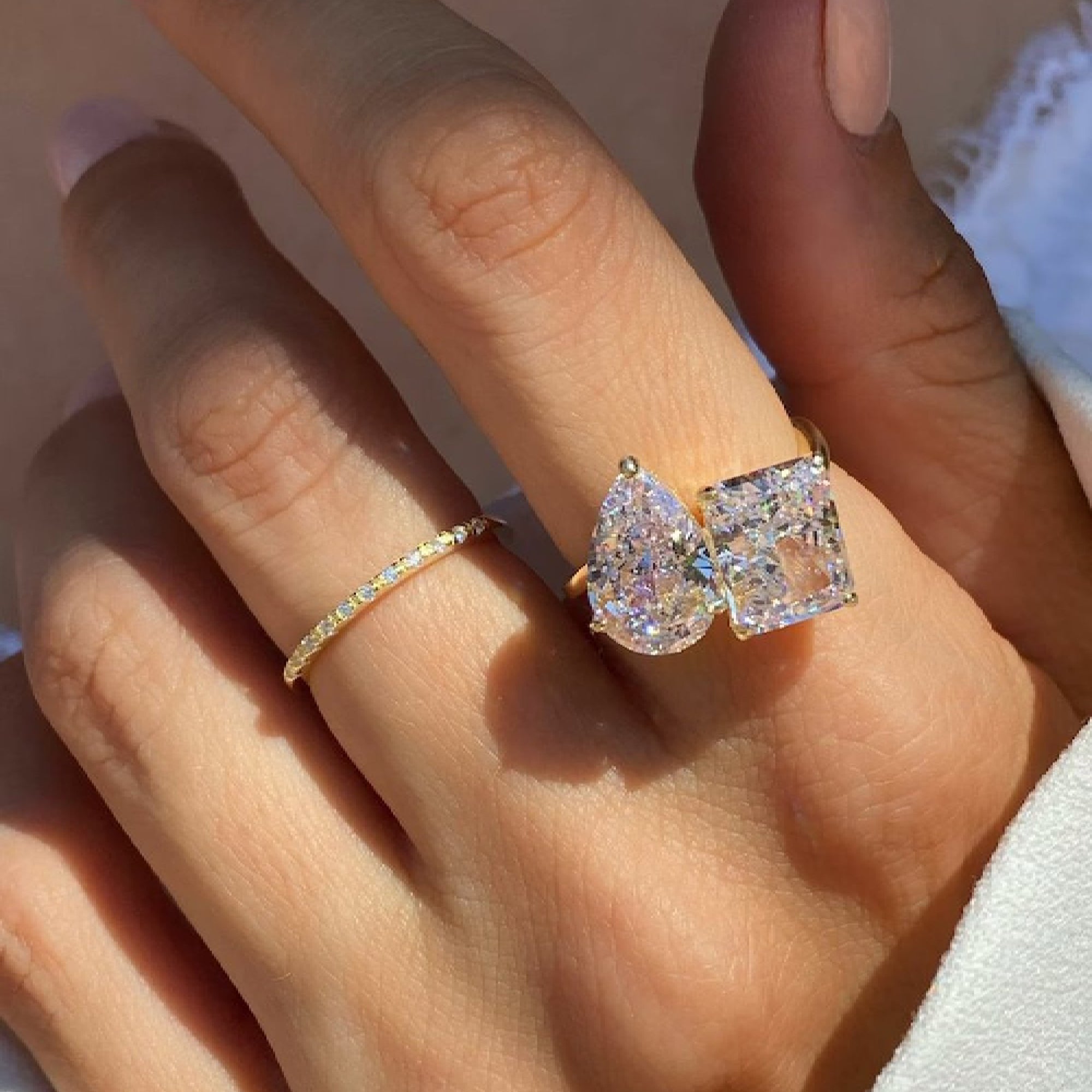 Celebrity Style Toi et Moi Engagement Rings