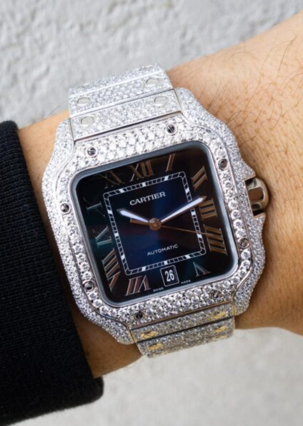 Cartier Automatic Movement Watches Iced Out Customized Moissanite Diamond Luxury Watch