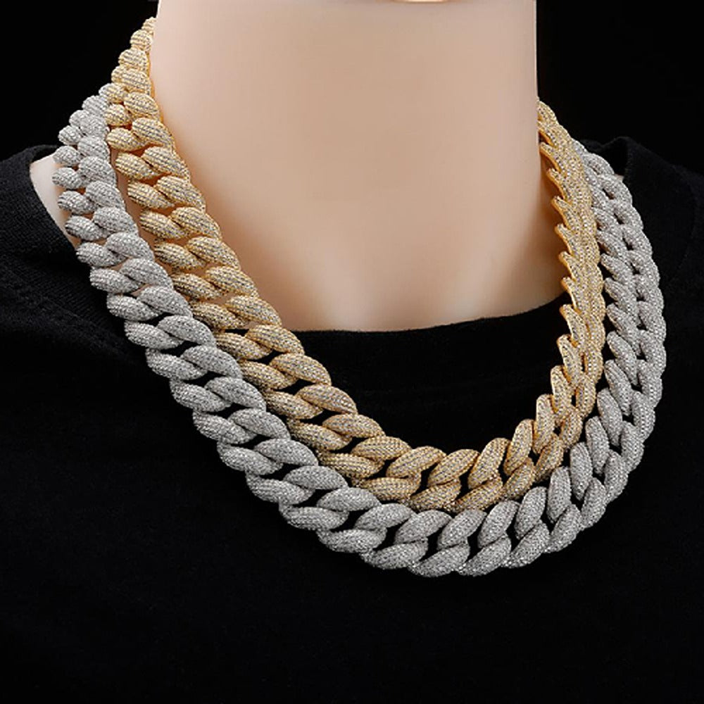 Iced Out Moissanite Cuban Link Chain Luxury Hip Hop Necklace