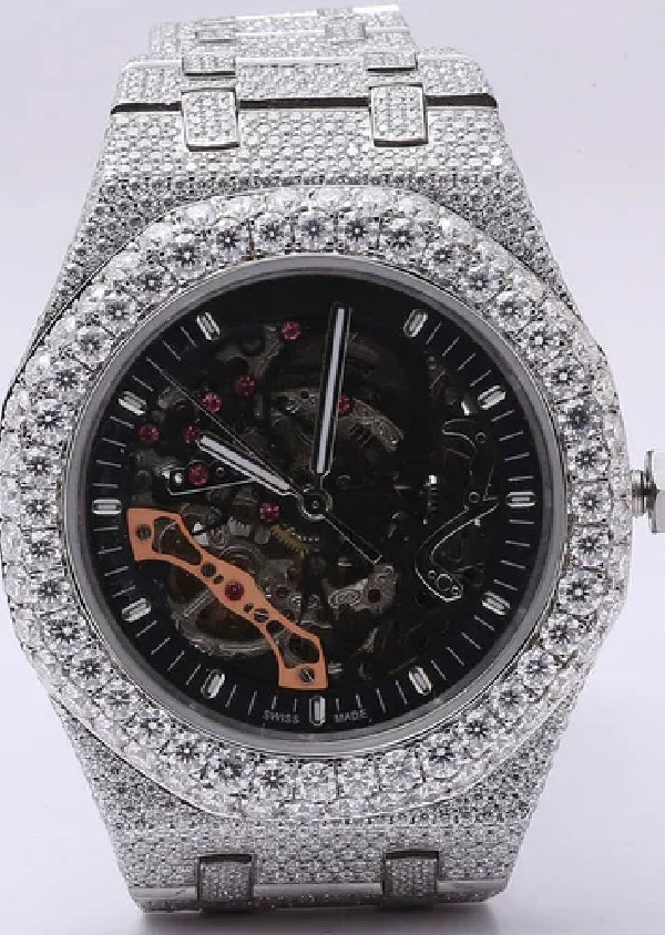 Iced Out AP Skeleton Customized Moissanite Diamond Watch